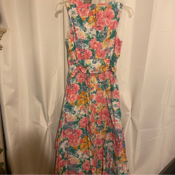 Anne Klein V Neck Calf Length Dress NWT NEW Floral Dress Size M - Picture 2 of 6